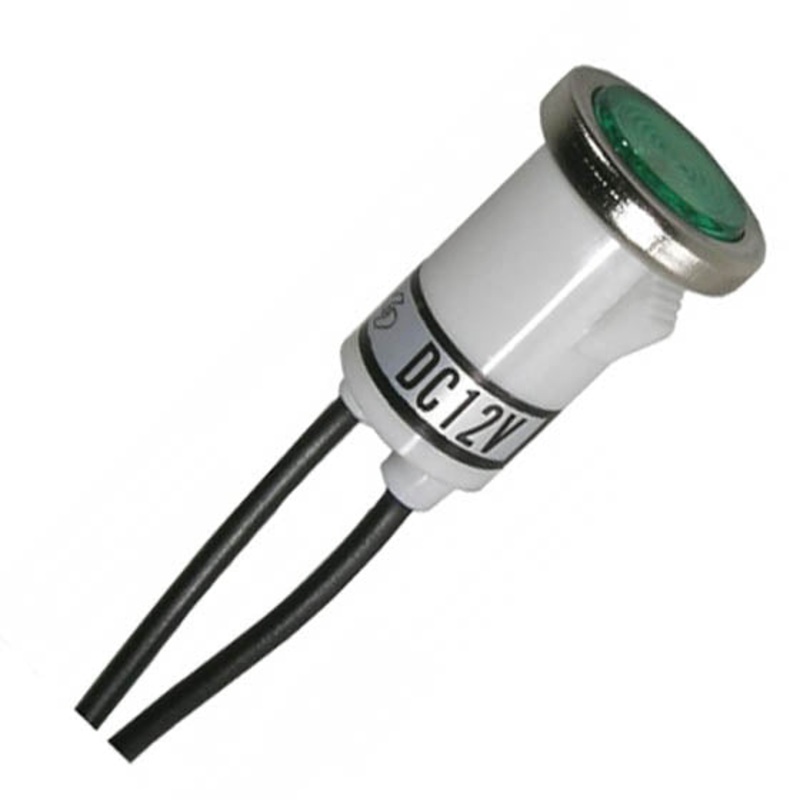 55-475-1 – INDICATOR 12V 50MA 12MM GRN SNAP W/WIRES