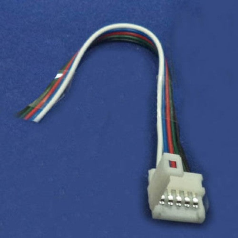 80014-2 – LED STRIP SNAP ON 5P CONN W/WIRE POWER TO STRIP RGB+W
