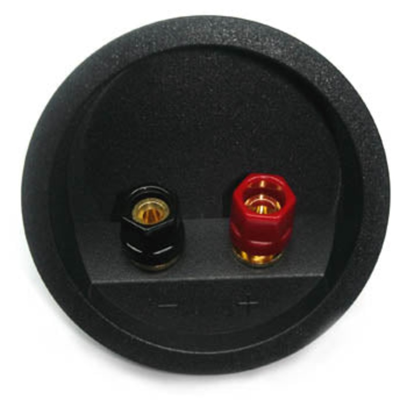 ATEA-1408 – SPEAKER TERM 2POS RND 80MM CHMT WITH BINDING POST RED AND BLK