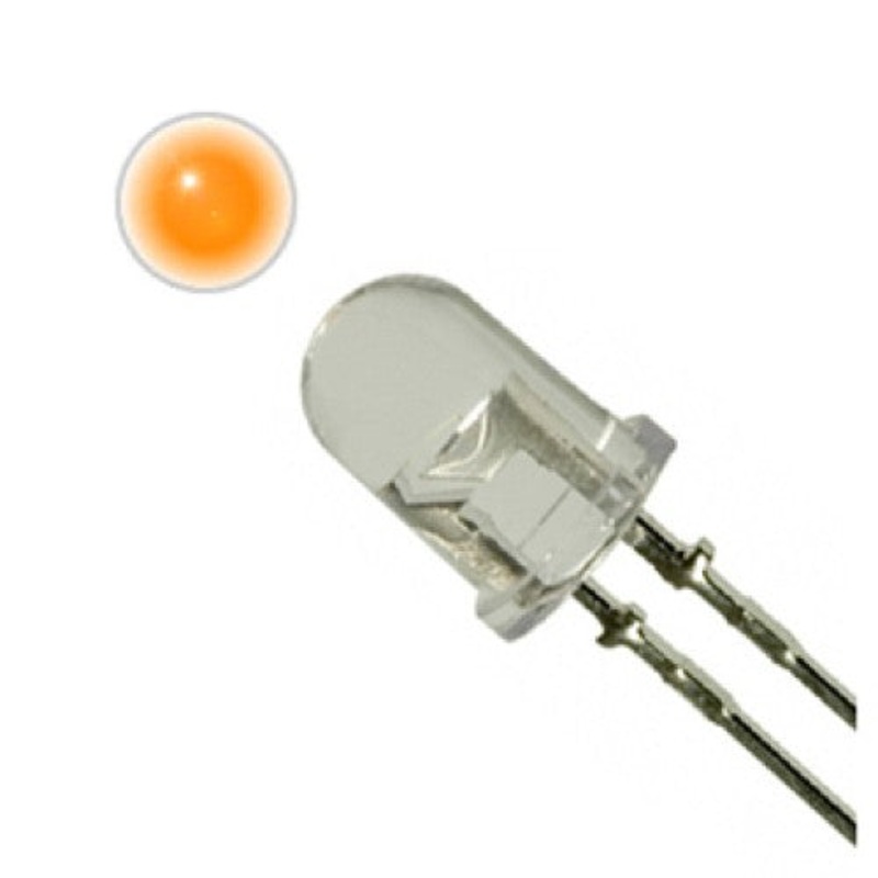 BQD-2348-5 – LED5 WATERCLEAR AMBER 600MCD  (5 pcs/pkg)