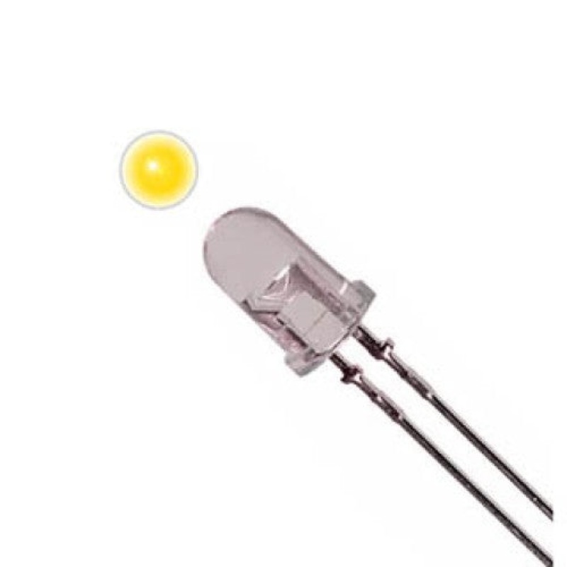 NTE30042 – LED5 WATERCLEAR AMBER 5500MCD 2.4V 20MA (3 pcs/pkg)