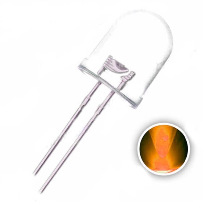 NTE30067 – LED10 WATERCLEAR ORANGE 2000MCD 2.5V 20MA (3 pcs/pkg)