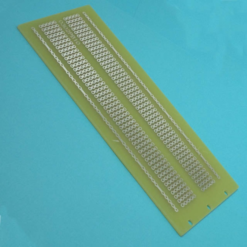 0302PB10 – PCB ETCHED SS 2X5IN 1 2 AND 3 CONNECTED PADS WITH POWER BUS