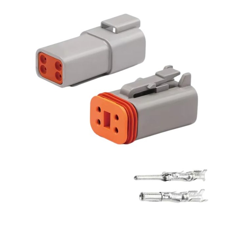 DT04-4P/DT06-4S – DEUTSCH DT 4P MALE/FEM CONNECTOR SET W/PINS WATERPROOF AUTOMOTIVE