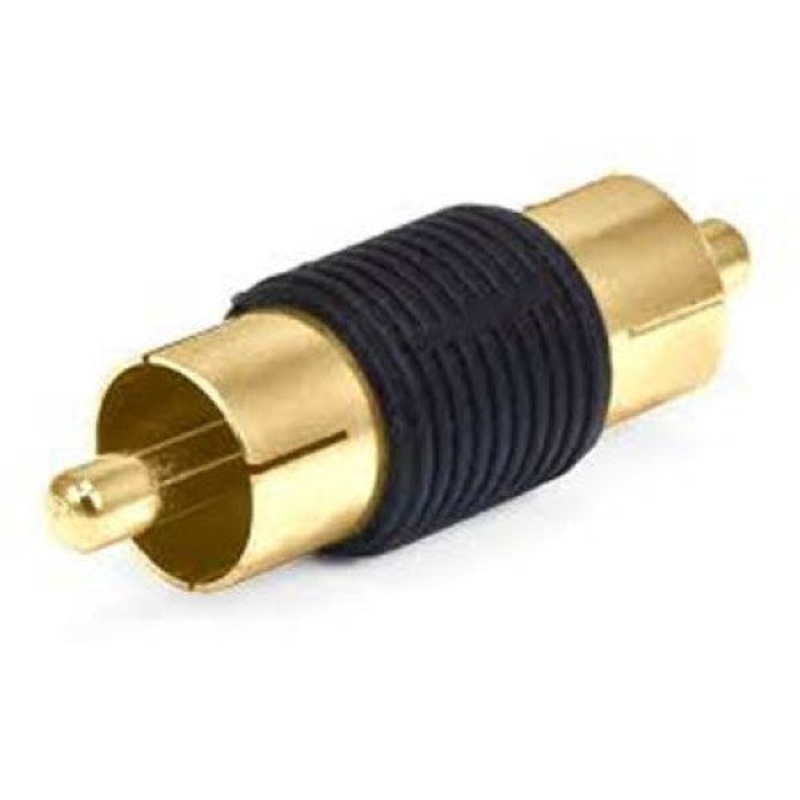 274-873 – ADAPTER RCA PLUG-PLUG PLAS GOLD BLK