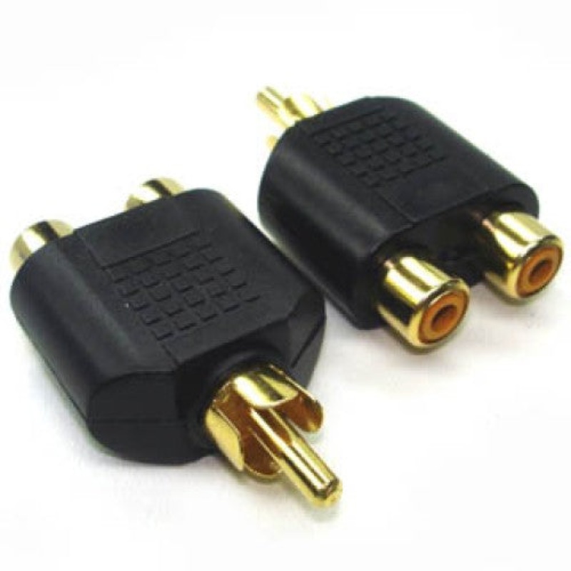 AN-330G BC – ADAPTER RCA PLUG-2XRCA JACK GOLD