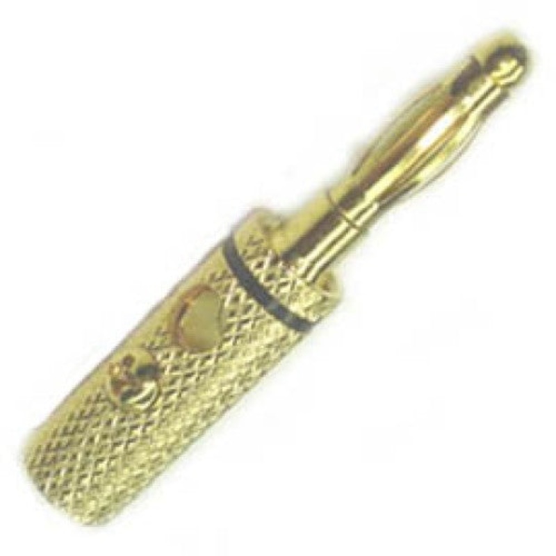 BG1005B – BANANA PLUG SOLDERLESS GOLD BLACK