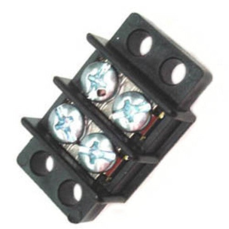 13-1402 – TERM BLOCK 2P FLUSH 2ROW #6-32 22-14AWG 30A 300V 9.5MM PITCH