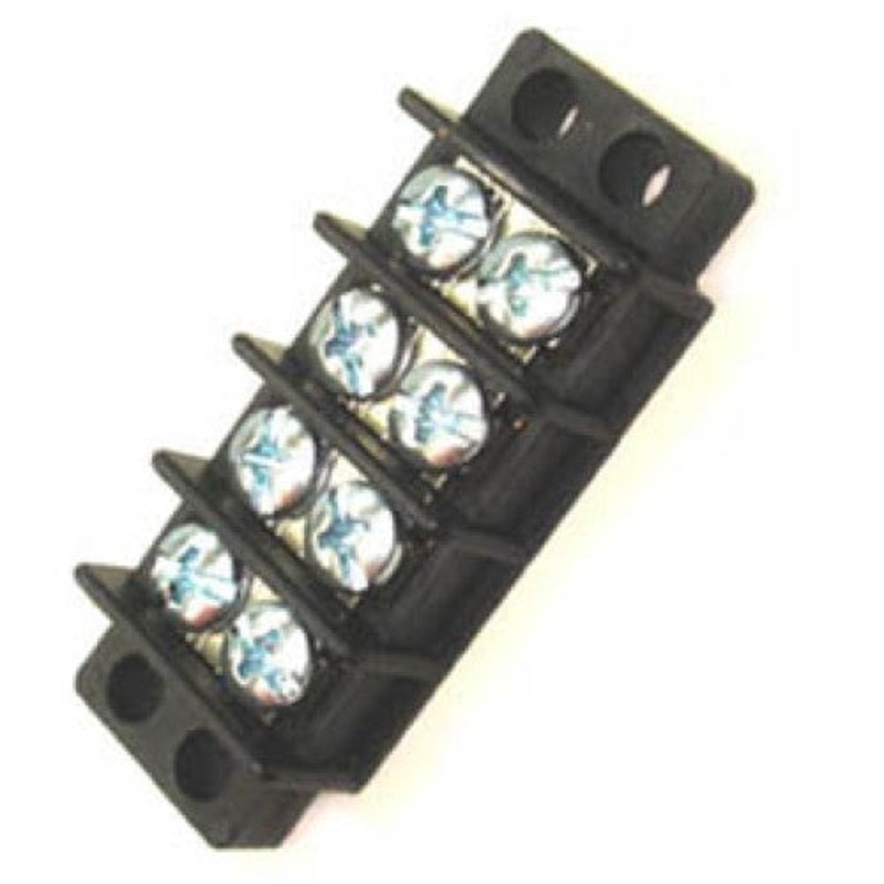 13-1404 – TERM BLOCK 4P FLUSH 2ROW #6-32 22-14AWG 30A 300V 9.5MM PITCH
