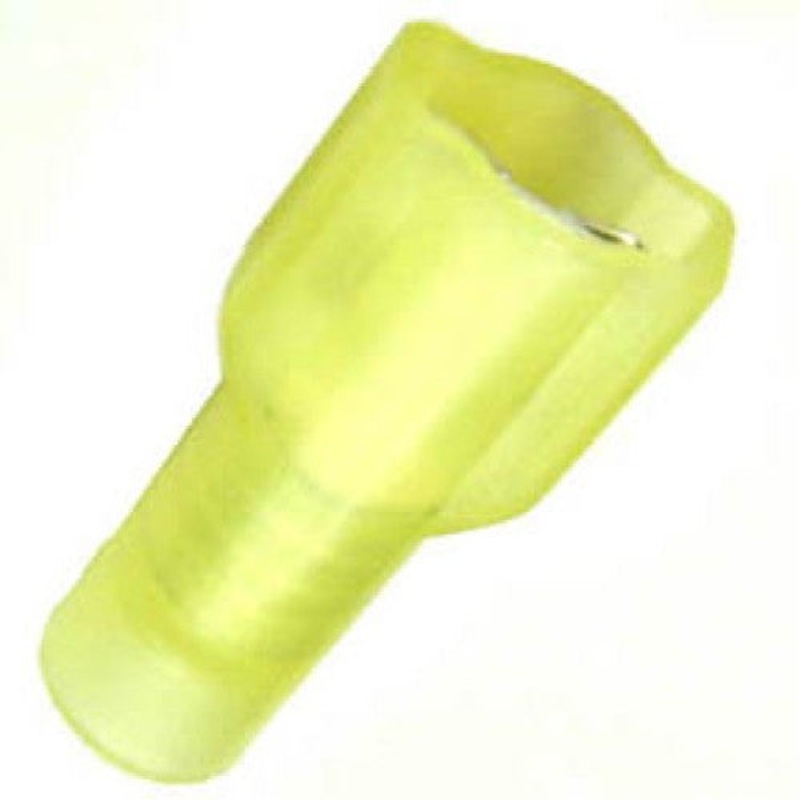 162458-100 – QUICK CONN FEM YEL 0.250IN 12-10AWG 6.35X0.8MM FULLY INSU. (100 pcs/pkg)