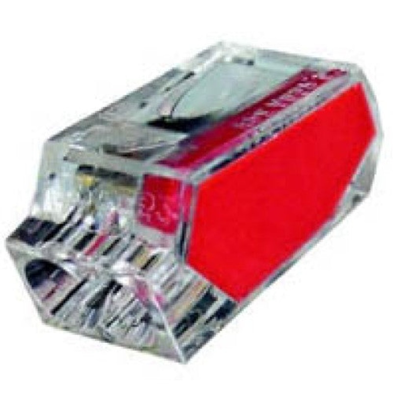 25-PC2 – PUSH-IN CONN RED 2C/22-12AWG SOLID (10 pcs/pkg)