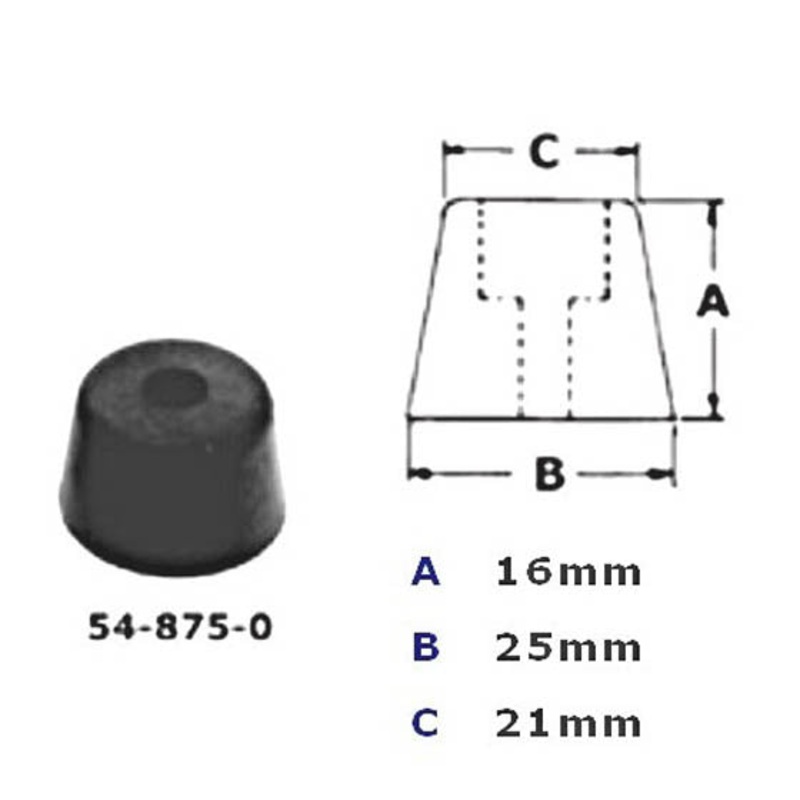 54-875-4 – FEET RUBBER ROUND 25X16X21MM SCREW (4 pcs/pkg)