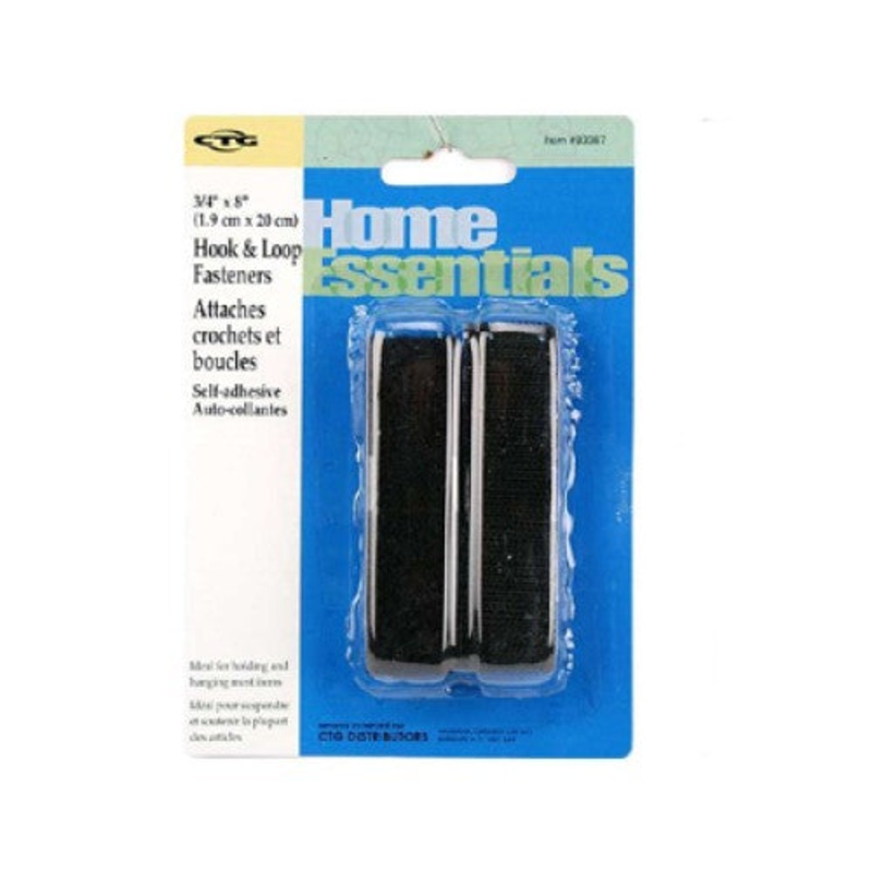 83387 – VELCRO HOOK & LOOP 19MM X 20 CM ADHESIVE BLACK