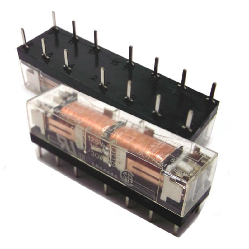 DS4-M-DC6V – RELAY DC 6V 4P2T .5A 14P PC DIP .6A/125AC/110DC 2A/30VDC