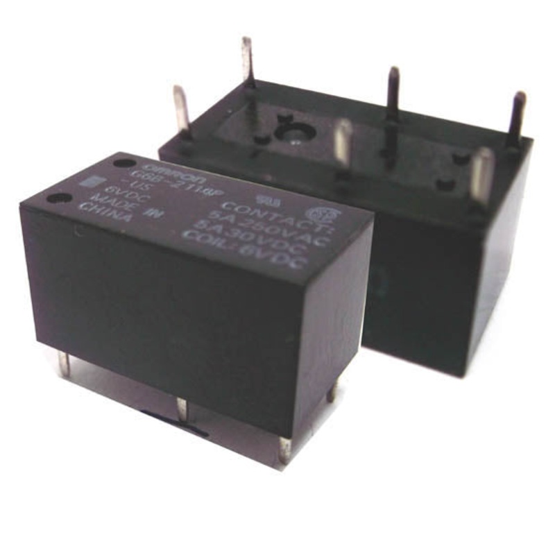 G6B-2114P-US-DC6V – RELAY DC 6V 1P1T 5A 6P PCST 5A/250VAC 30VDC