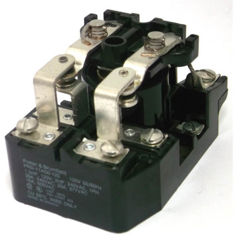 PRD-11AG0-120 – RELAY AC 120V 2P2T 30A 8P SCREW 30A/240VAC 20A/277VAC 10A/600VAC