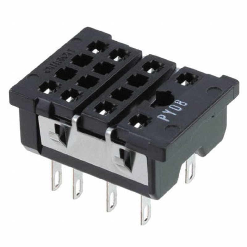 PY08 – RELAY SOCKET 8P RECT SOL 10A CHMT