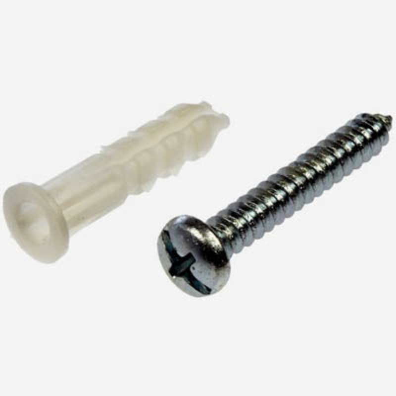 3431 – ANCHOR PLASTIC #10-14X1IN WHITE W/#10X1-1/4IN SCREWS SET OF 10PC
