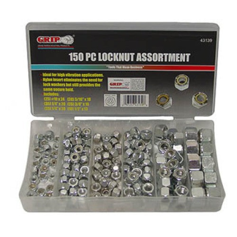 43139 – LOCKNUT ASSORTED  (150 pcs/pkg)