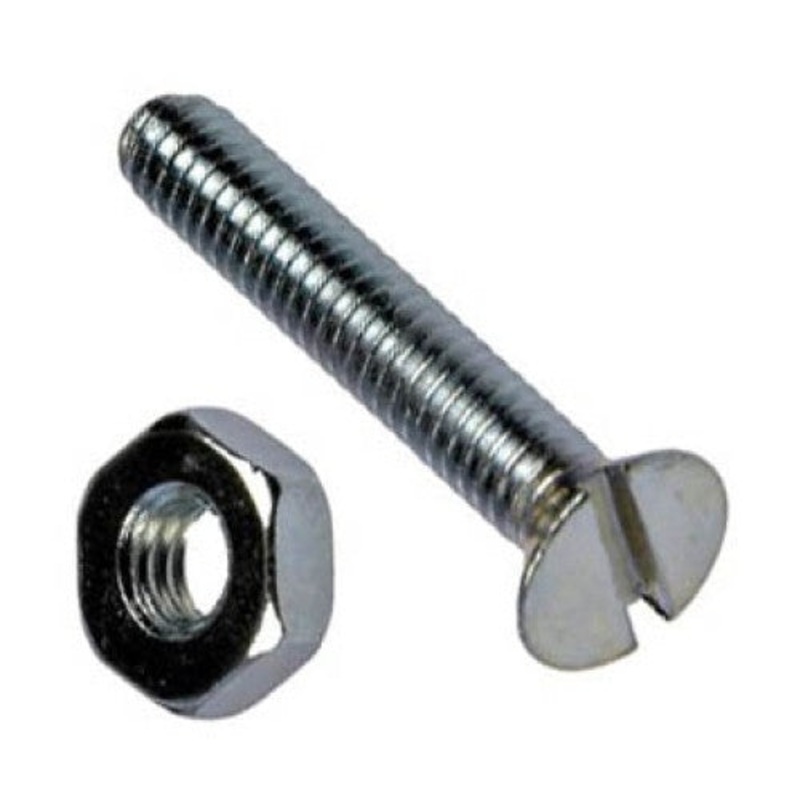 5009 – SCREW METAL 1/4-20X1IN SLOT FLAT HEAD W/NUTS SET OF 7PCS