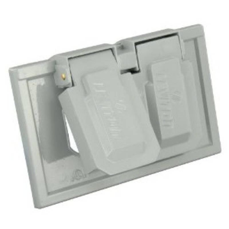 002-04976-GY – WALL PLATE ELECT 2POS WEATHERPRF GREY OUTDOOR W/HARDWARE & COVER