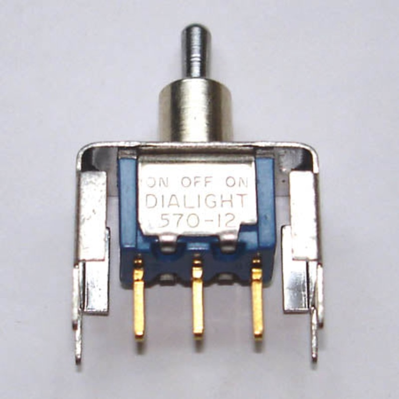 577-1211-0301-130 – TOGGLE SWITCH 1P2T 20MA ON-OFF- ON 20V UNTH PCST BRKT 6MM HOLE