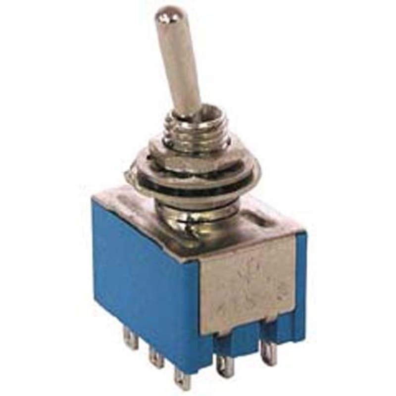 66-1215 – TOGGLE SWITCH 3P2T 6A ON-OFF-ON 125VAC TH SOL 6MM HOLE