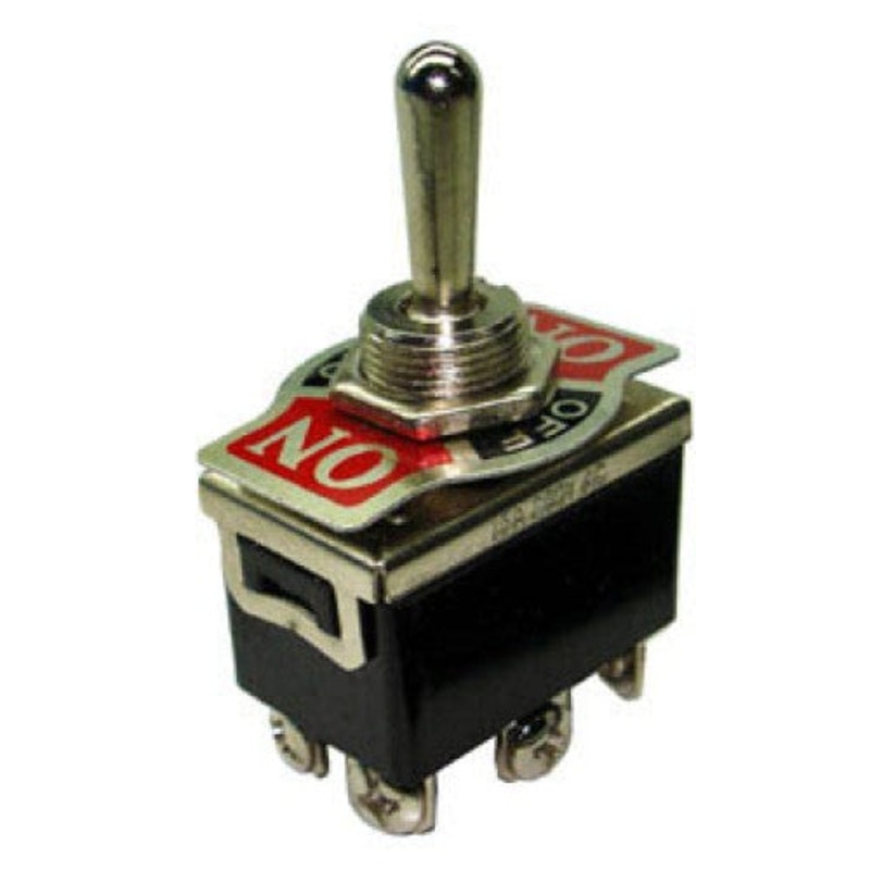 66-1806 – TOGGLE SWITCH 2P2T 20A ON-OFF-ON 125VAC TH SCR 12MM HOLE