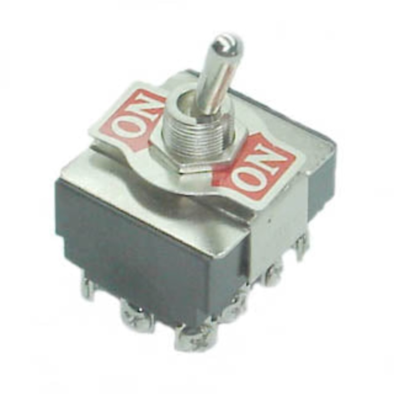 66-1811 – TOGGLE SWITCH 4P2T 15A ON-NONE- ON 125VAC TH SCR 12MM HOLE