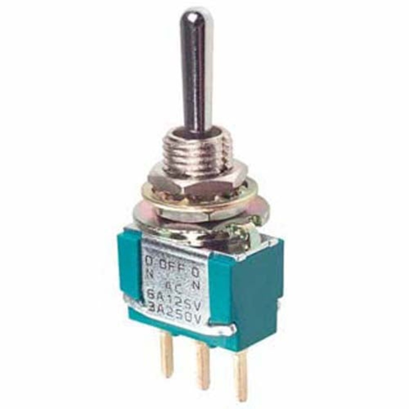 T80-T8013-VECQ-B1 – TOGGLE SWITCH 1P2T 5A ON-NONE-ON 125VAC TH PCST 6.25MM HOLE