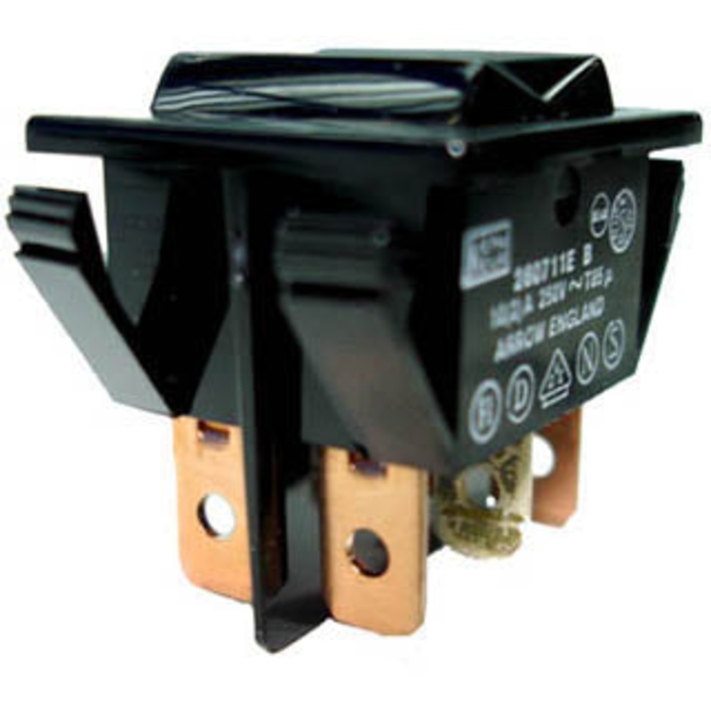 260711E Y – ROCKER SWITCH MOM 2P2T 10A ON- OFF-(ON) 250VAC QT 22X28MM BLK