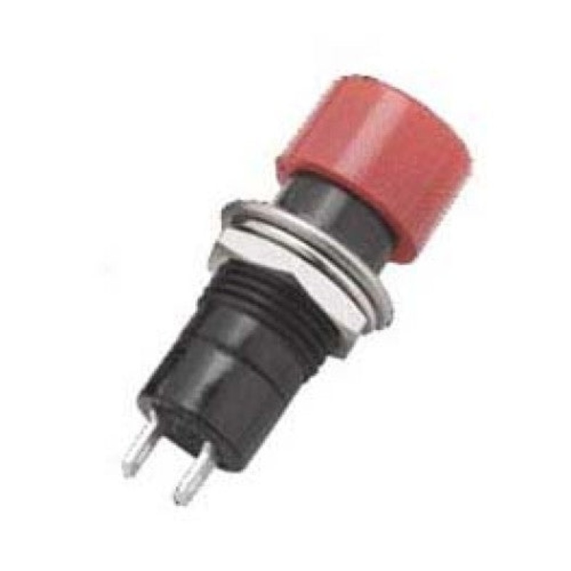 2750609 – PUSH SWITCH MOM 1P1T NO THR SOL 12MM 3A/125VAC RED CAP