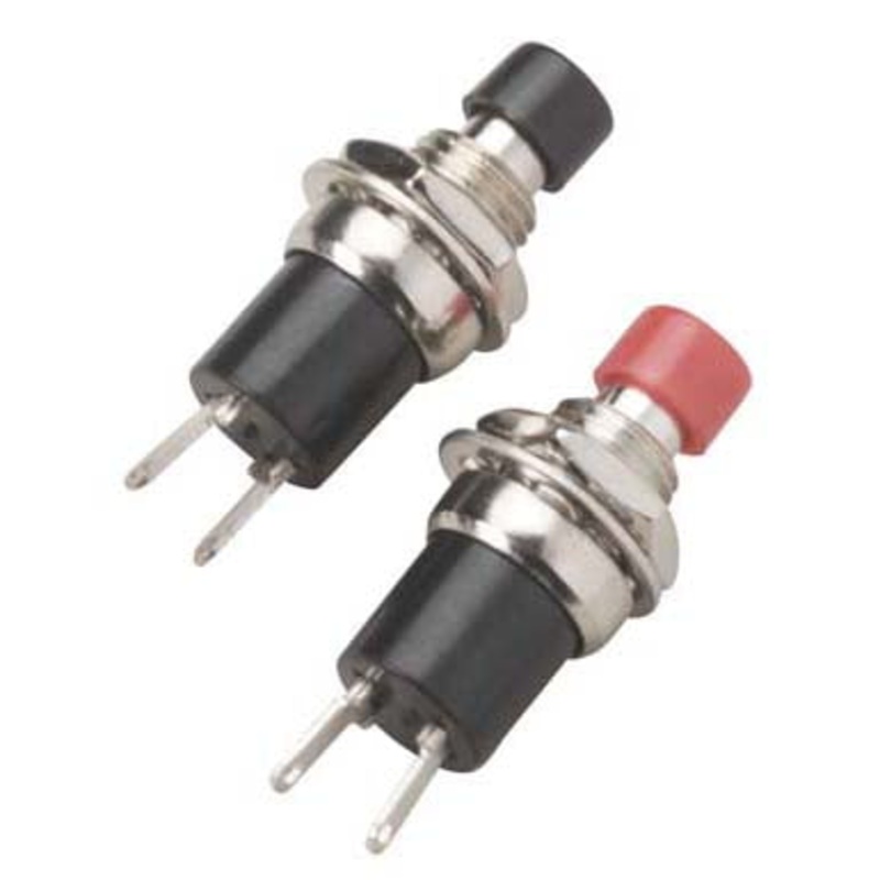 2751548 – PUSH SWITCH MOM 1P1T NC THR SOL 7MM .5A/125VAC 2 BLK AND 2 RED CAP (4 pcs/pkg)