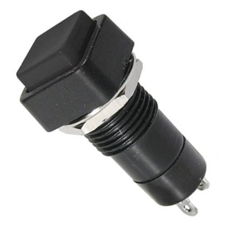 44-481-1 – PUSH SWITCH MOM 1P1T NO THR SOL SQUARE BLK 3A/125VAC