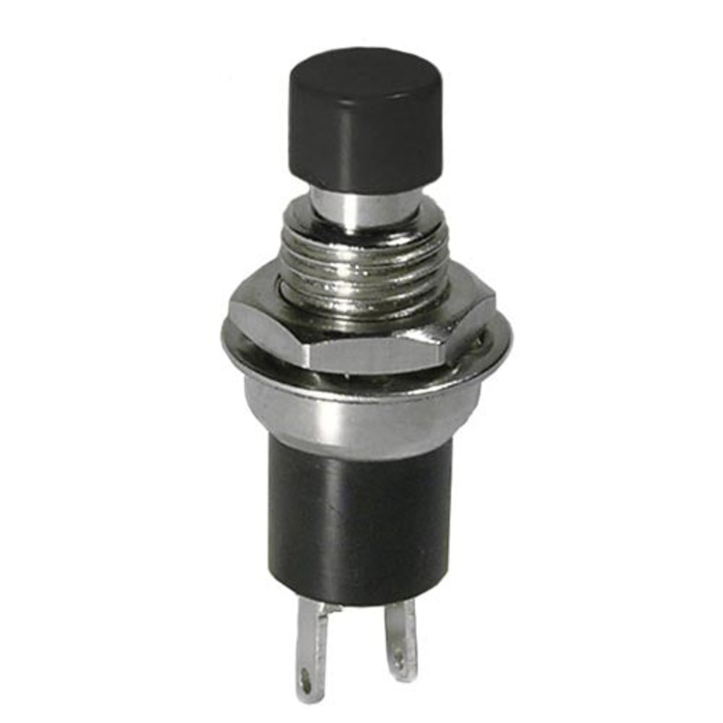 44-553-1 – PUSH SWITCH MOM 1P1T NC THR SOL 7MM BLK CAP 1A/125VAC