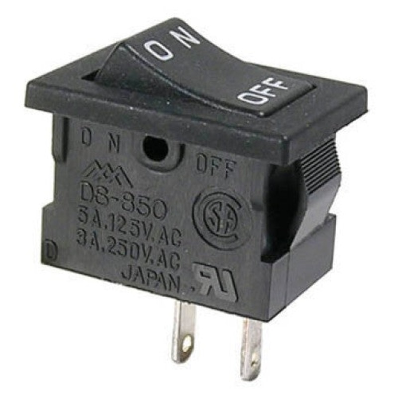 46-144-1 – ROCKER SWITCH 1P1T 5A ON-OFF 125VAC SOL 13X2MM BLK