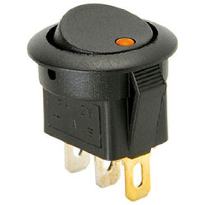 66-2285 AMBER – ROCKER SWITCH LIT 1P1T ON-OFF 16A 12VDC 20MM ORANGE