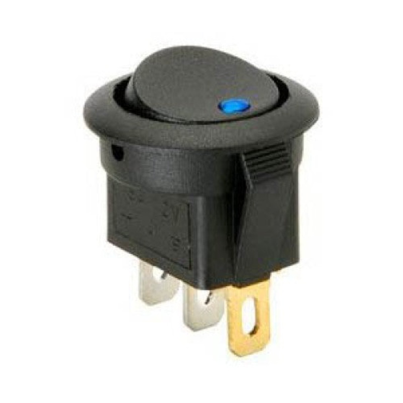 66-2286 – ROCKER SWITCH LIT 1P1T 16A ON- OFF 12VDC QT 20MM BLU LED