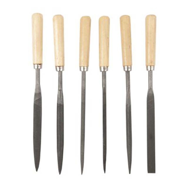7296NFW – FILE MINI 6PC/SET ASSORTED 6.7INCH W/WOODEN HANDLE