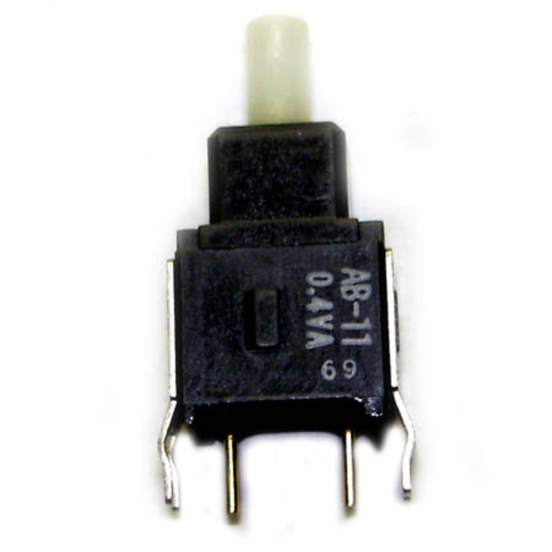 AB11AB – PUSH SWITCH MOM 1P1T NO PCST WHT WITH BRACKET ACTUATOR HT 5.35MM