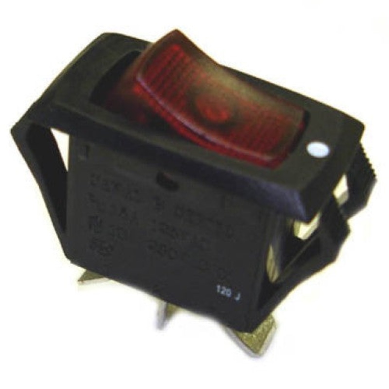 B160-R2L-BR2BM-DP – ROCKER SWITCH LIT 1P1T 15A ON- OFF 125VAC QT 13.5X28MM ACTU RED