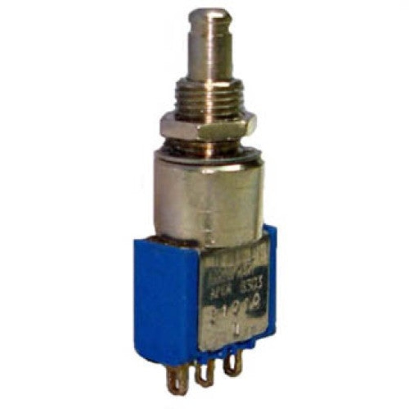 C1010PBH3ZQ – PUSH SWITCH LATCH 1P2T NO/NC THR SOL