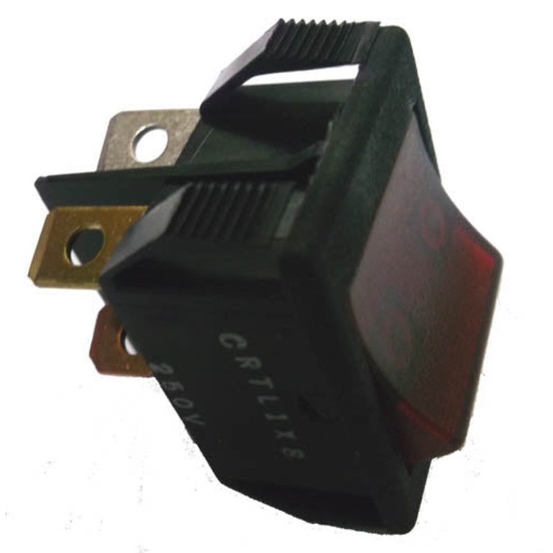 CRTL1X8 – ROCKER SWITCH LIT 1P1T 20A ON- OFF 125/250VAC QT 22X28MM RED