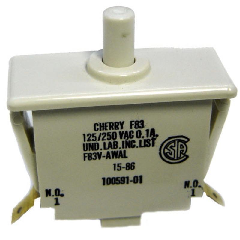 F83V-AWAL – PUSH SWITCH MOM 1P1T NO SNAP QT 0.1A/250VAC 32X32X14MM WHITE