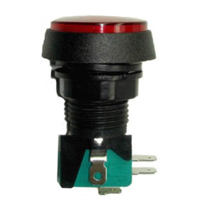 GMSI-4B-CR – PUSH SWITCH LIT MOM RED 1P2T 36 MM NO/NC ROUND 10A 125/250V QUIC