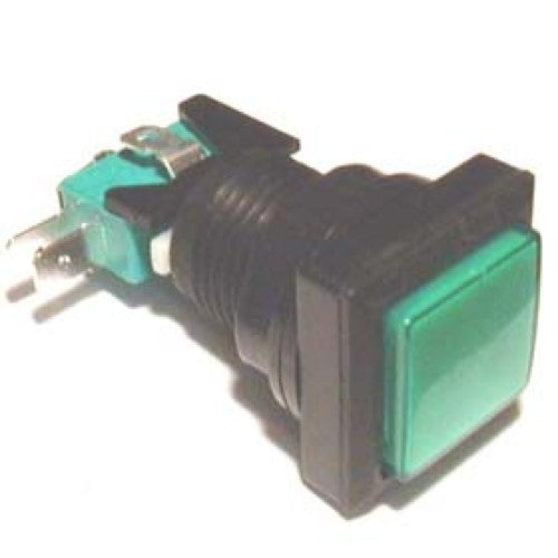 GMSI-5B-SG – PUSH SWITCH LIT MOM GRN 1P2T 24 MM NO/NC SQUARE 10A 125/250V QC