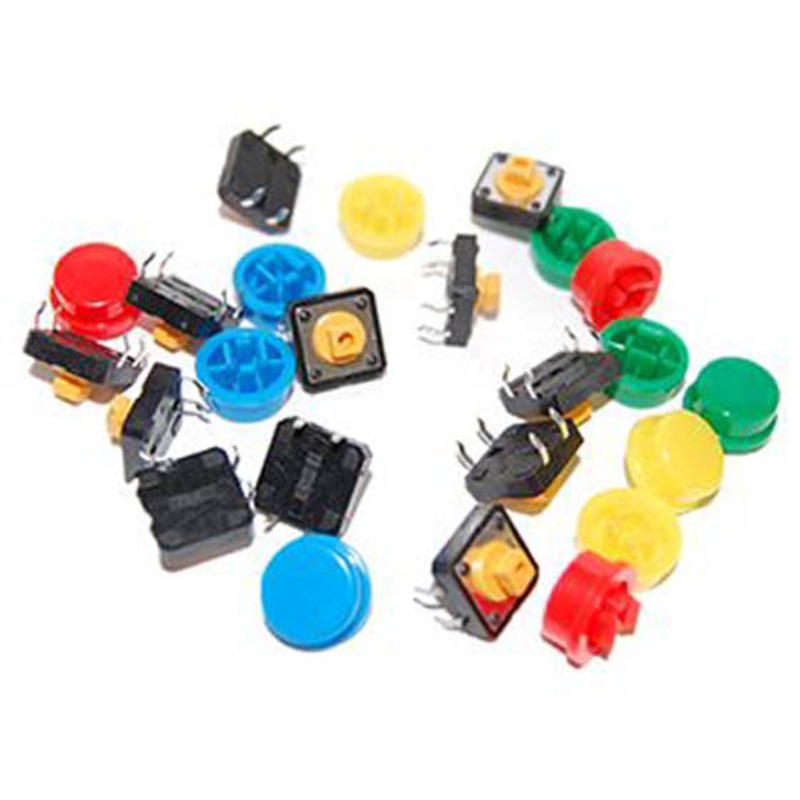 LS-00001 – PUSH SWITCH MOM 1P1T NO PCST SQR 12X12MM ACT HT 4.5MM ASSTD COLOR (12 pcs/pkg)