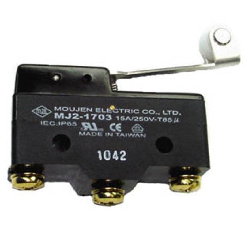 MJ2-1703 – MICRO SWITCH 1P2T NO/NC 50X30MM 50MM ROLLER LEVER 15A 250V SCREW