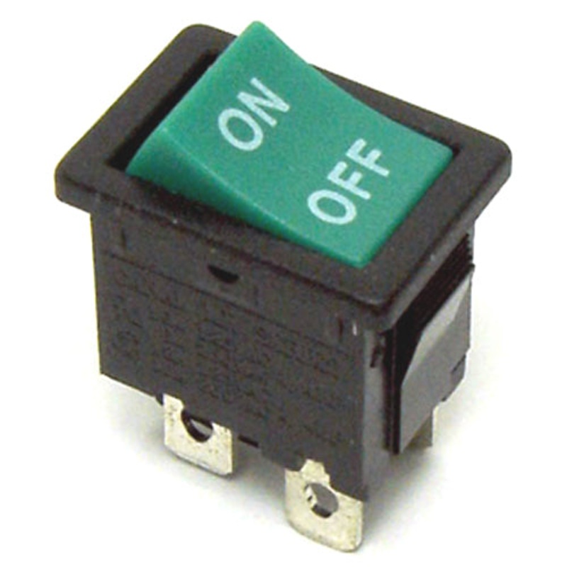 MR210-C3N-BGN-DP – ROCKER SWITCH 2P1T 12A ON-OFF 125VAC QT 13X20MM ACTU GRN