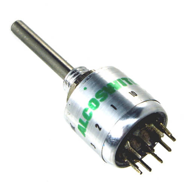 MRBA-1-10S-PC – ROTARY SWITCH 1P10T NON-SHORTING PCST LONG SHAFT